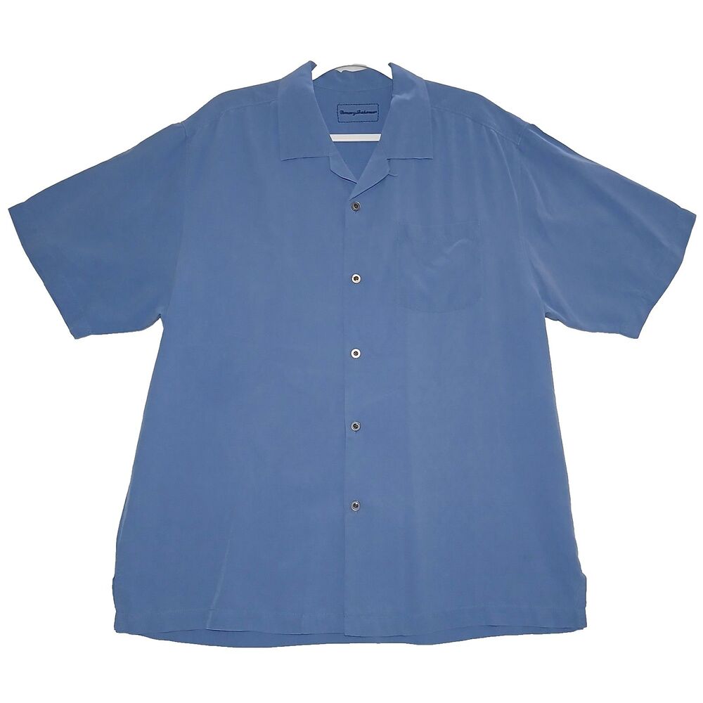 Tommy Bahama Coastal Breeze Shirt Silk Air Blue Large Summer Vacation Tropic 977